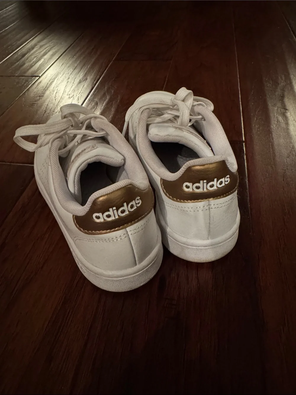 adidas White Sneakers with Beige Logo Accents